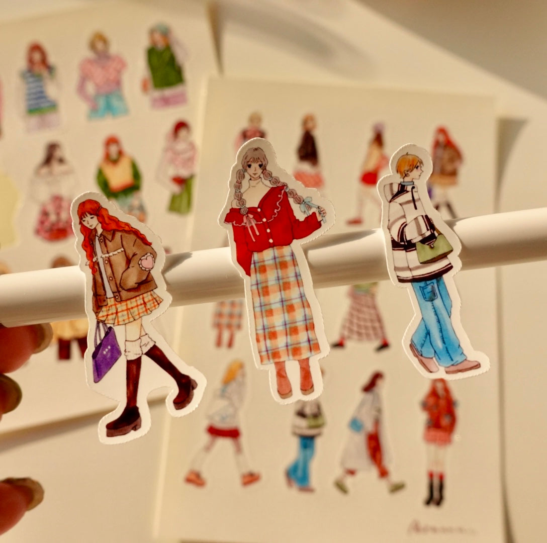 女の子ステッカー8枚set 94e9f0014b9d37e4572e603c999a99