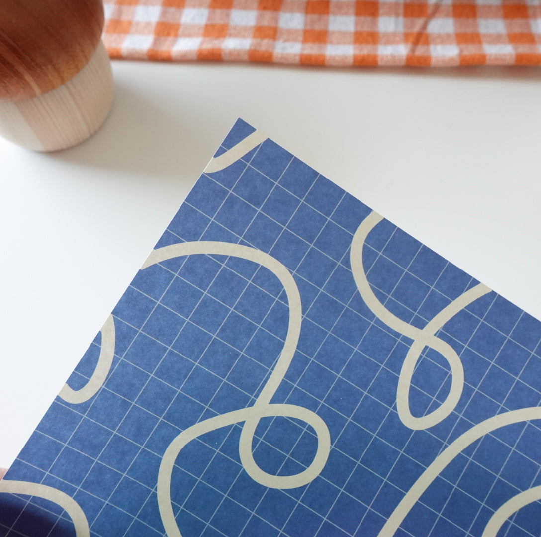 再販】Design Paper - kuru-kuru blue – Asannu shop