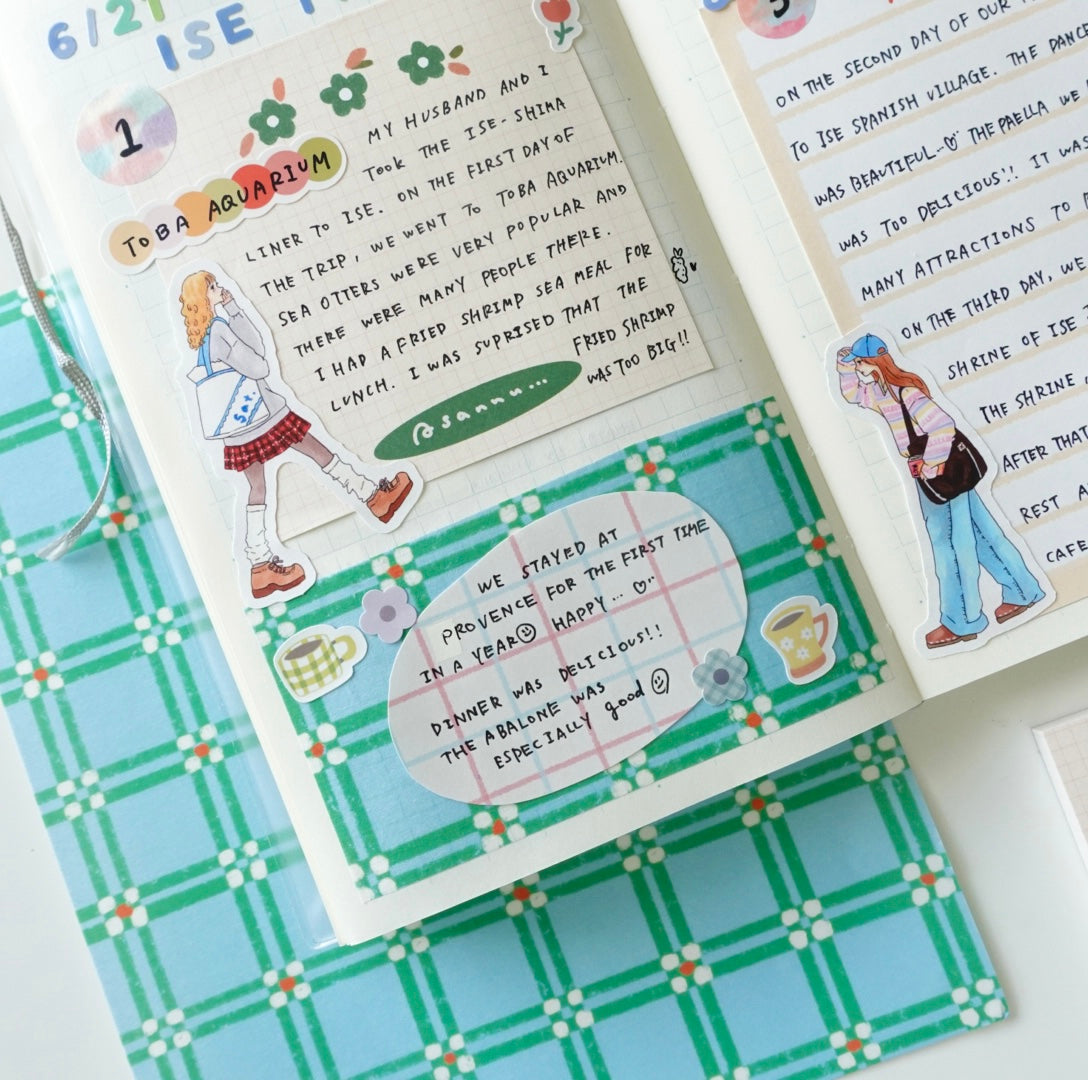 Masking sheet - green&amp;blue minsa pattern