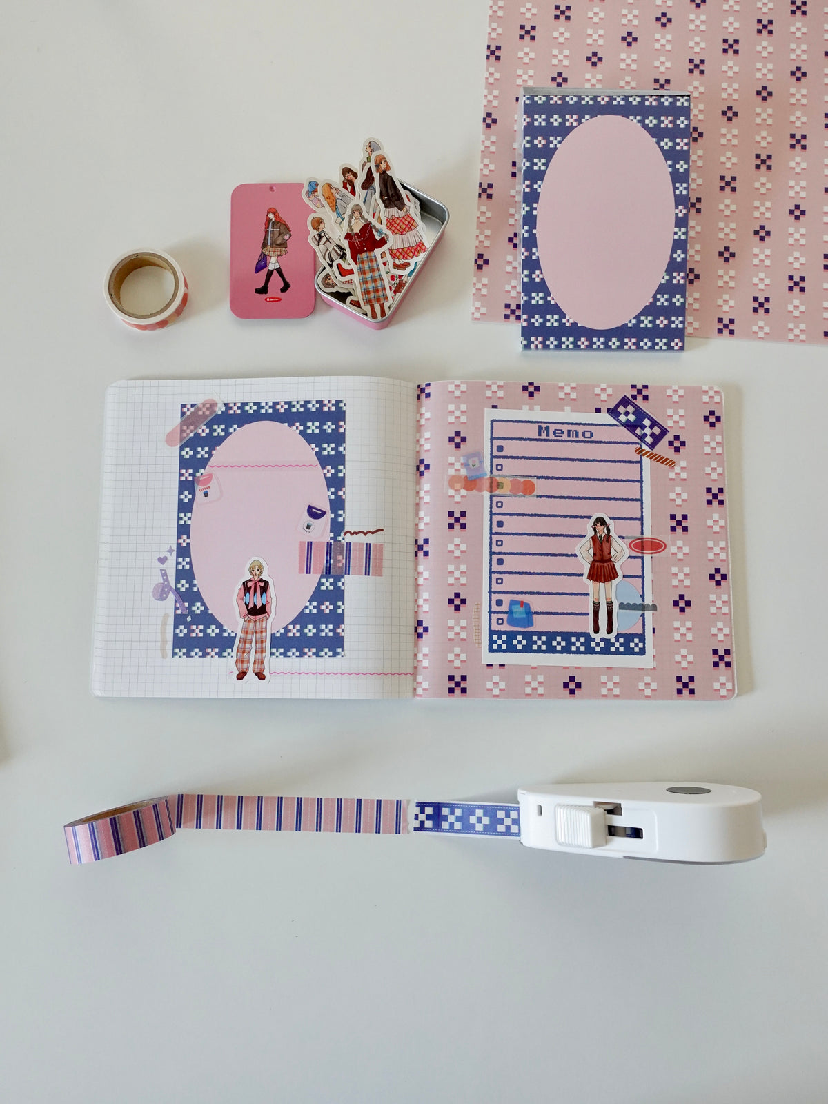 Design Paper - dusty pink Minsa pattern