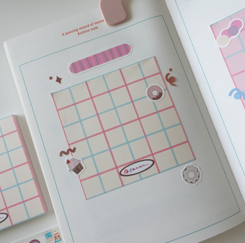 Notepad - beige grid – Asannu shop