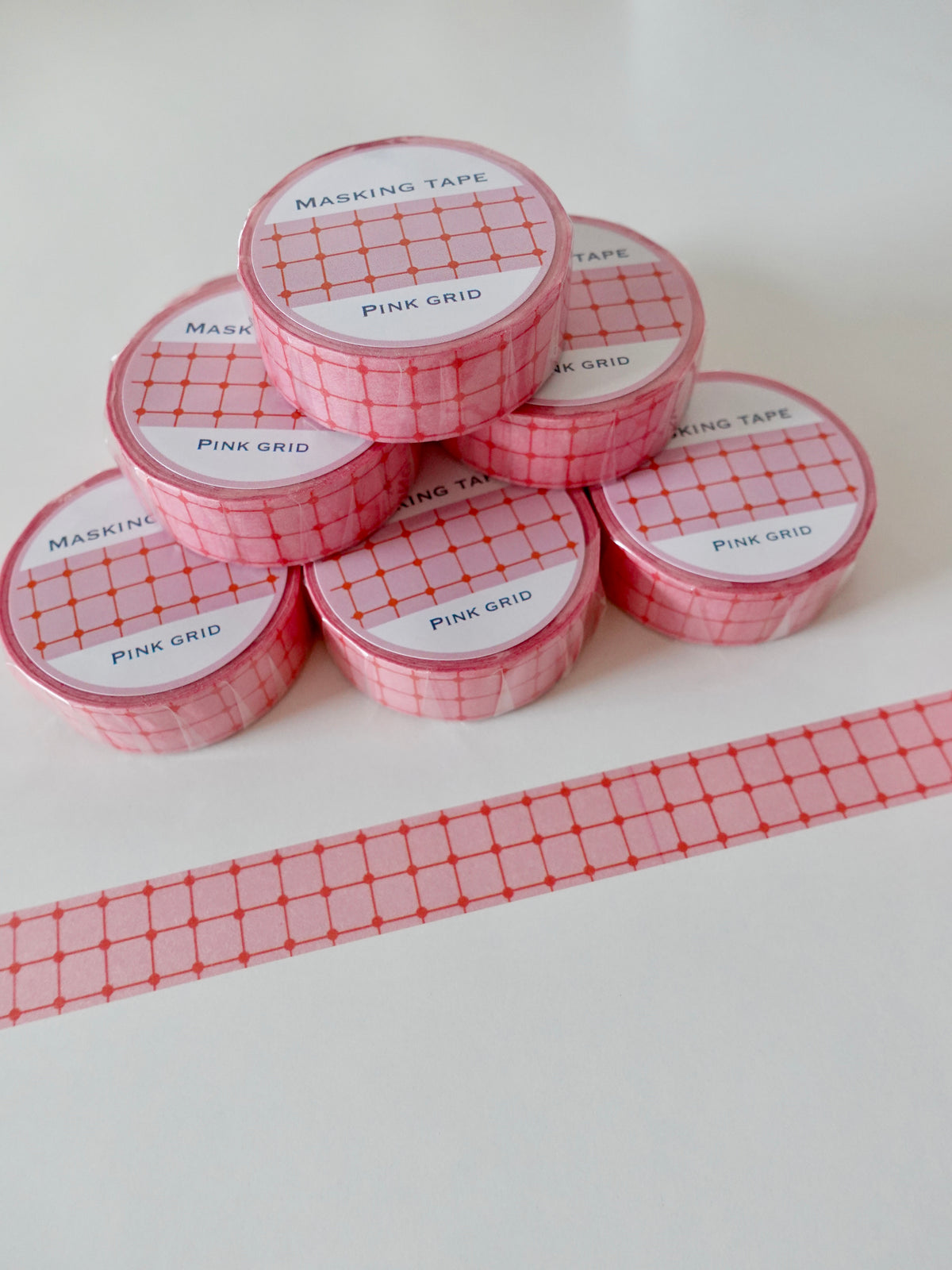 Masking tape - Pink grid