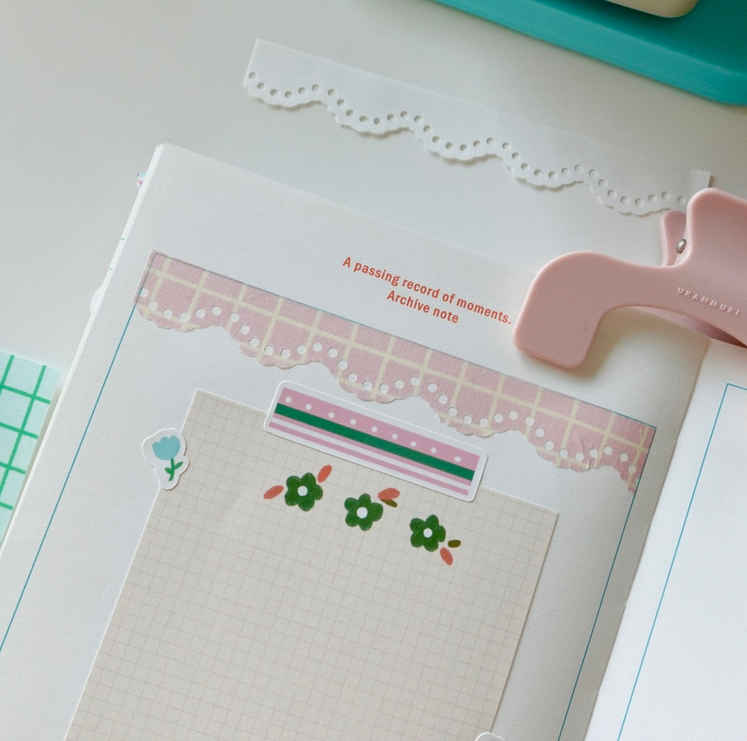 Masking sheet - pink grid
