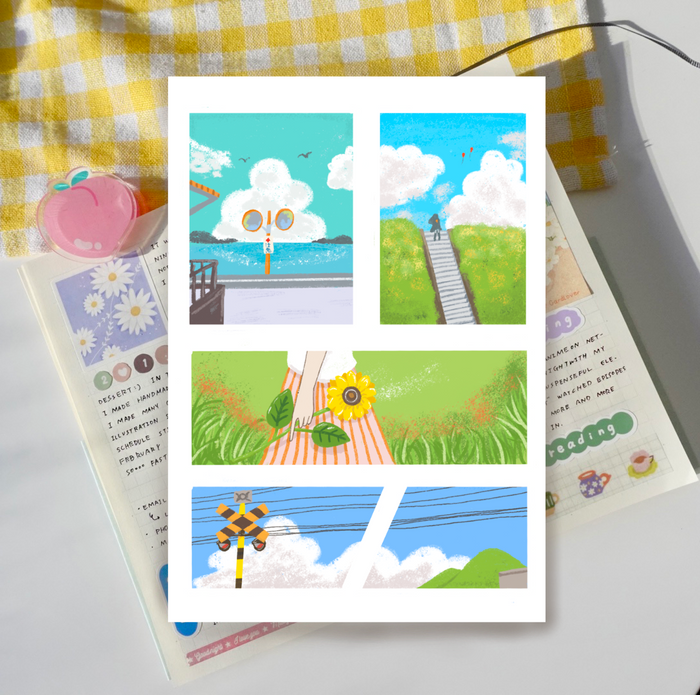 夏の風景シール