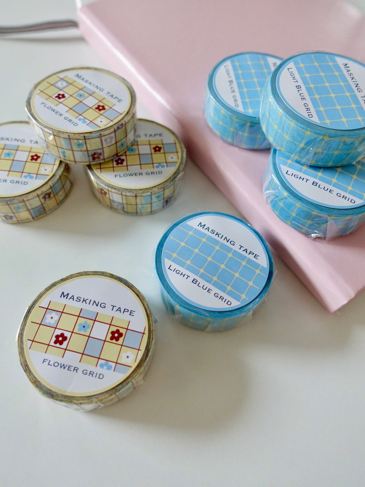 Masking tape - Light blue grid