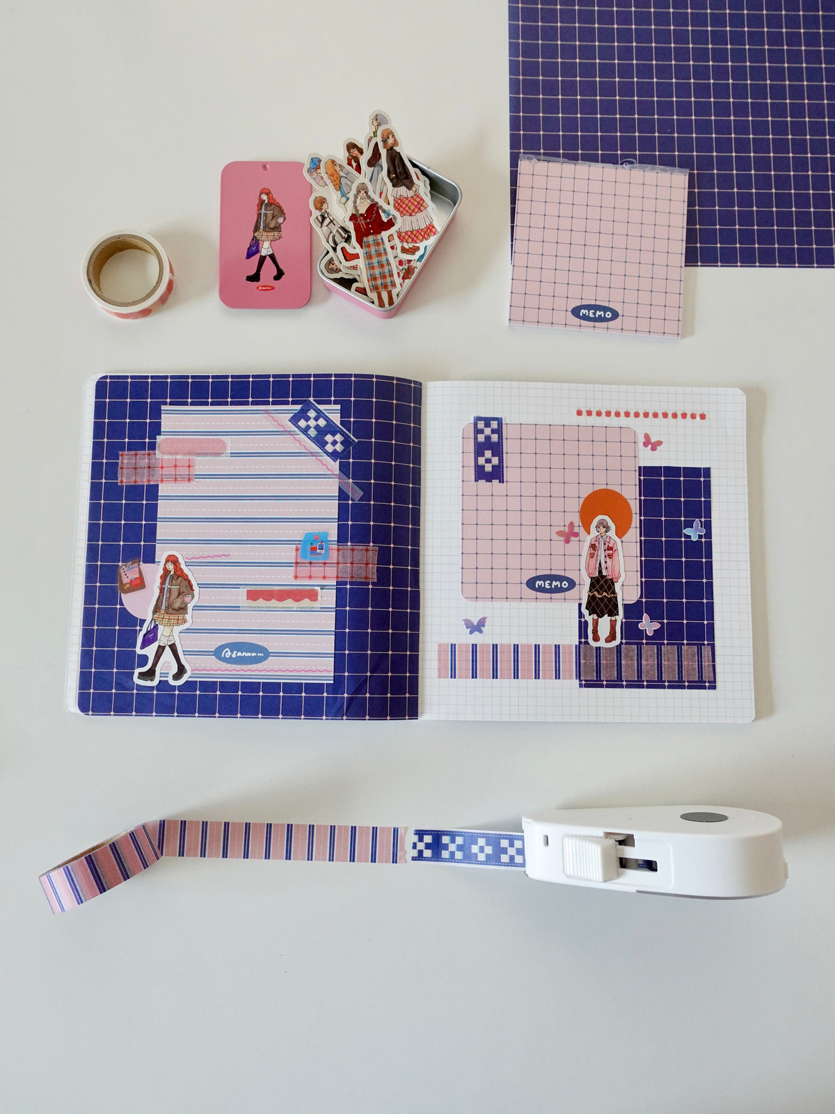 Notepad - Dusty pink stripes