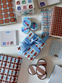 Design Paper - Light blue check pattern