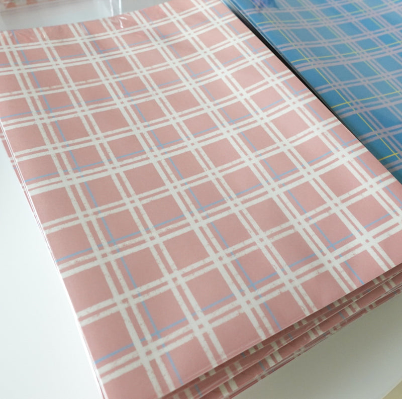 Checks Pattern Paper Design Paper - pink check pattern – Asannu shop