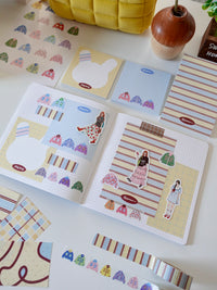 Notepad - butter yellow stripes