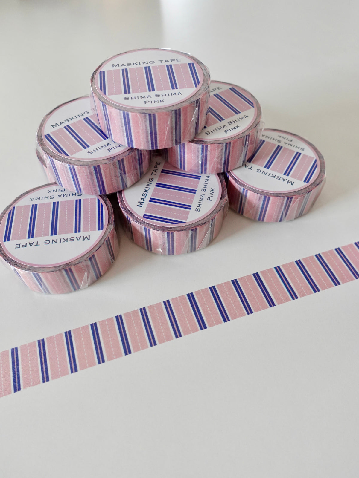 Masking tape - Striped pink