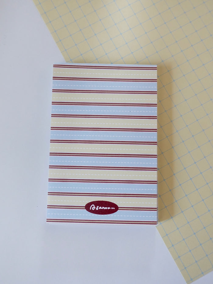 Notepad - butter yellow stripes