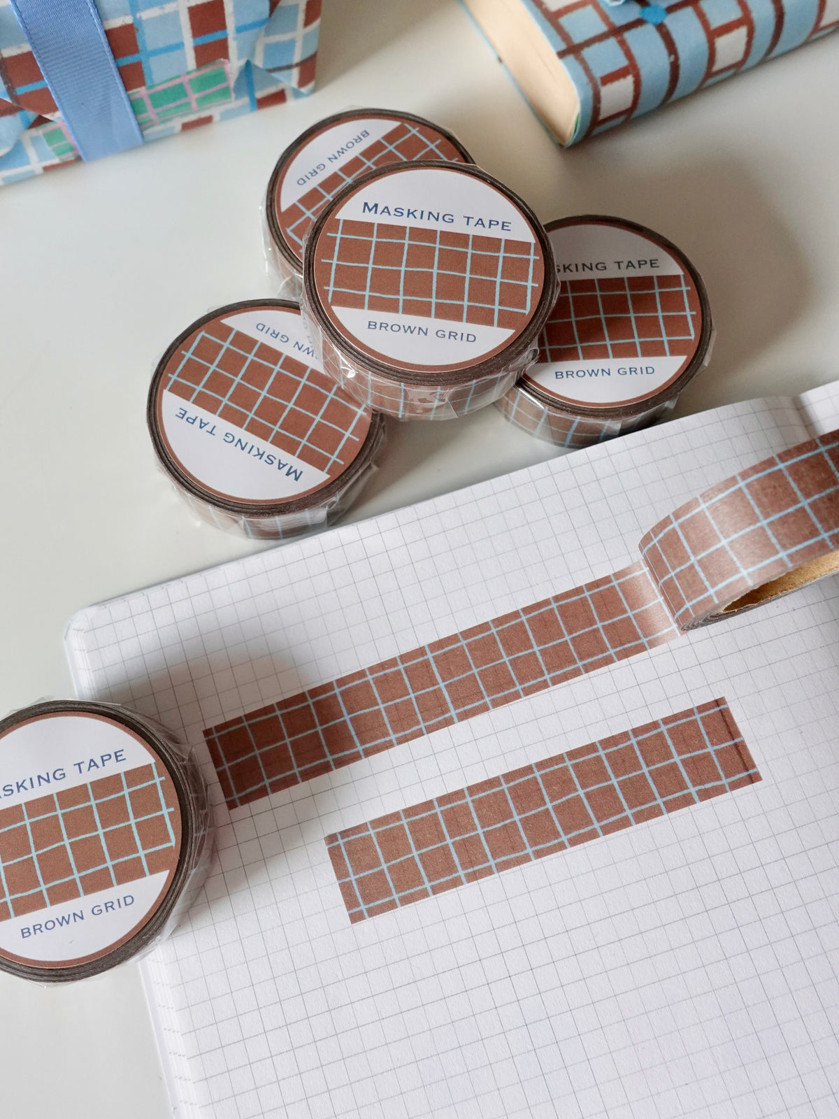 Masking tape - Brown grid