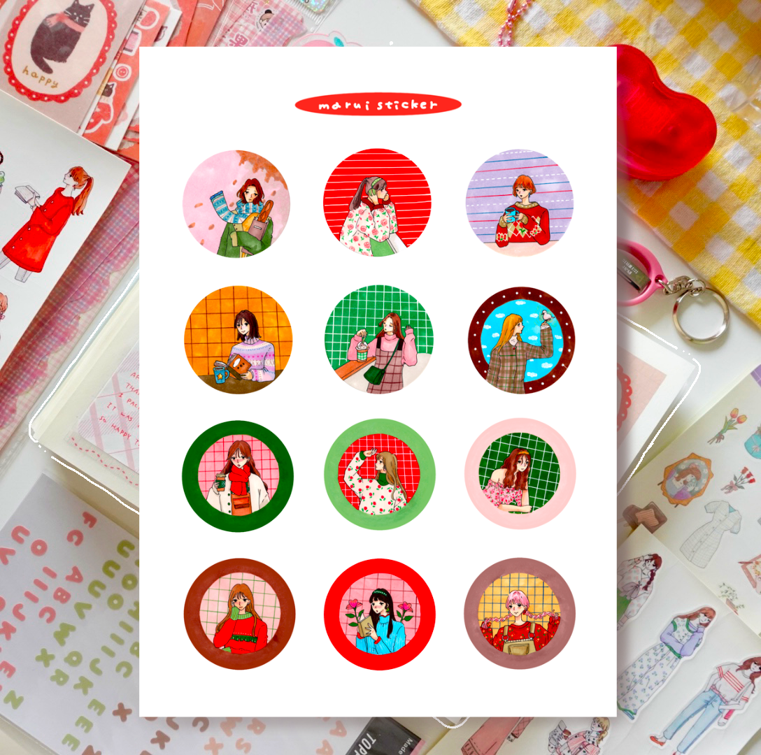 Sticker - marui girls