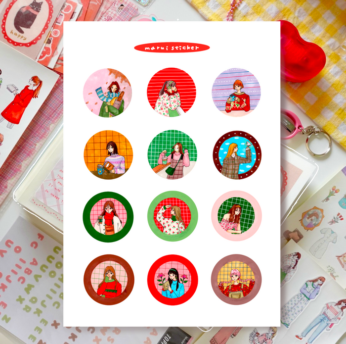 Sticker - marui girls