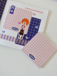 Notepad - Dusty pink grid