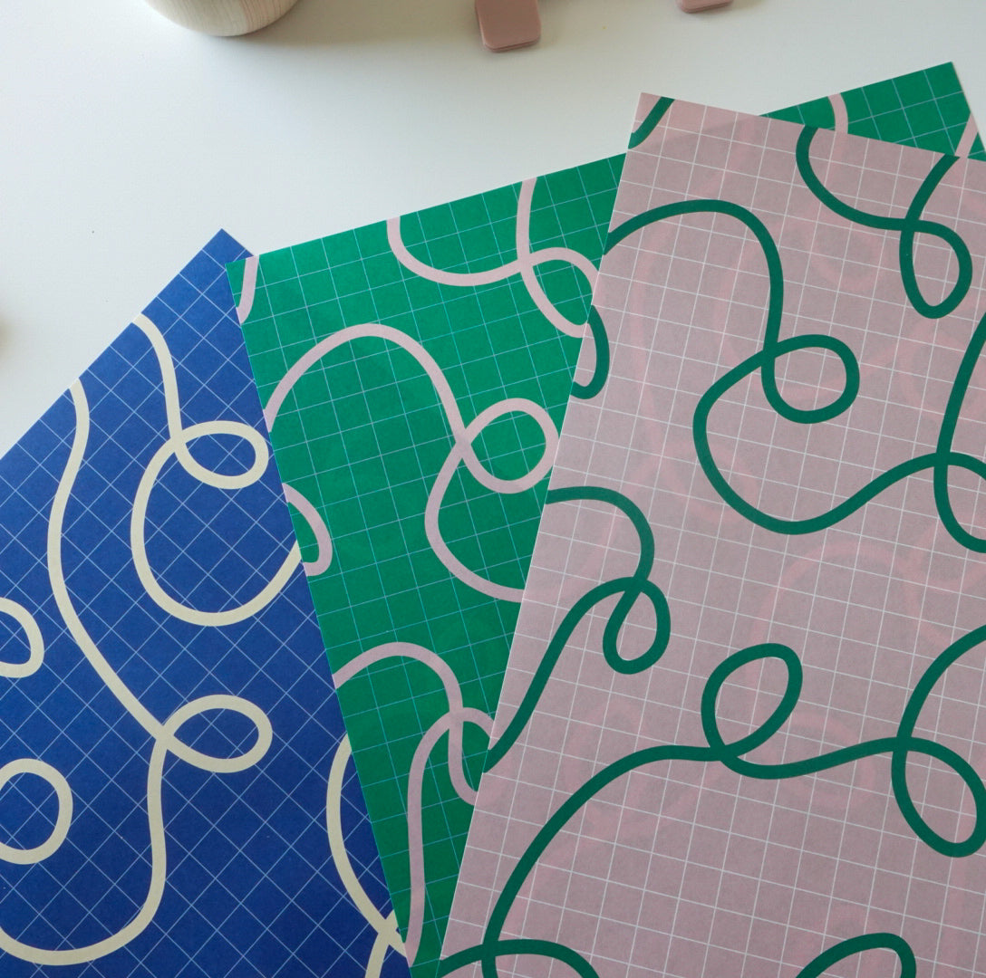 再販】Design Paper - kuru-kuru blue – Asannu shop