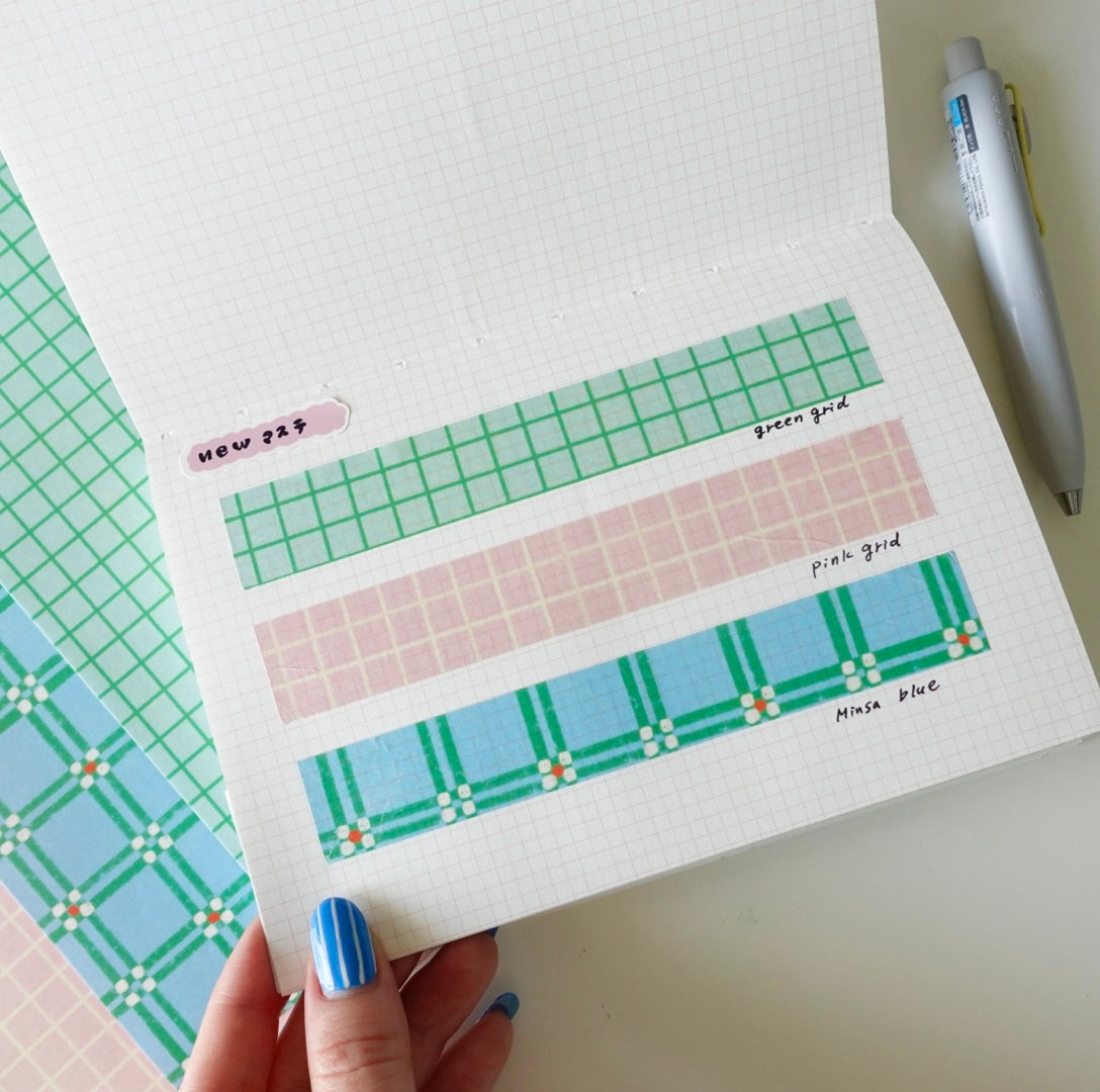 Masking sheet - pink grid