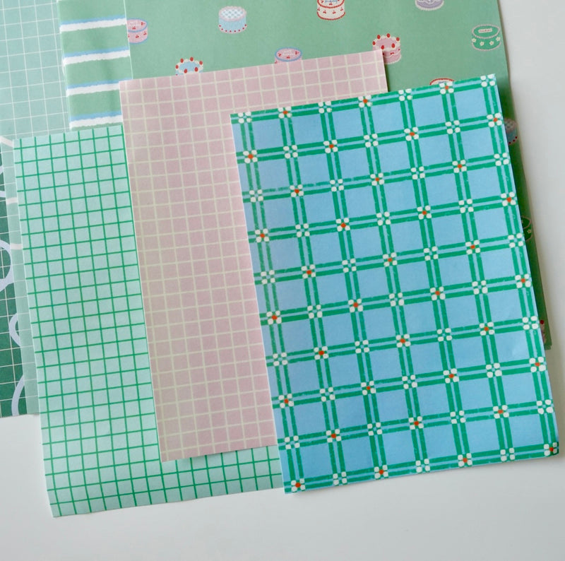 Masking sheet - green&amp;blue minsa pattern