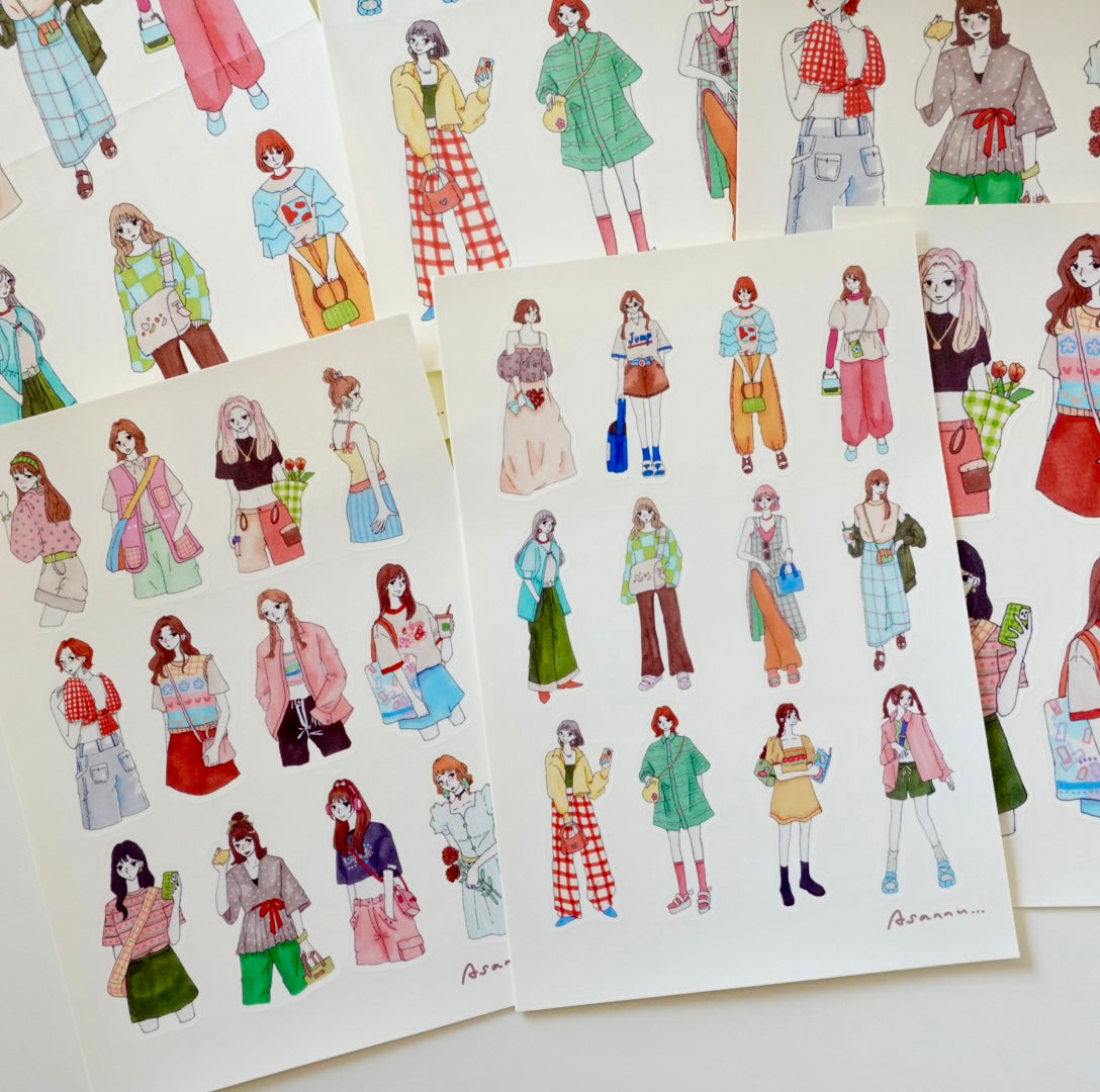5/31販売終了】Girls Sticker set（no.6） – Asannu shop