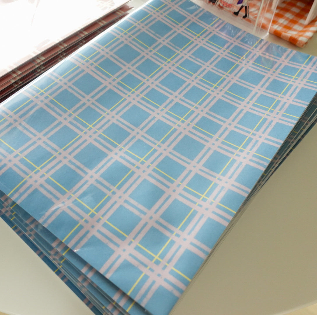 Design Paper - blue check pattern – Asannu shop
