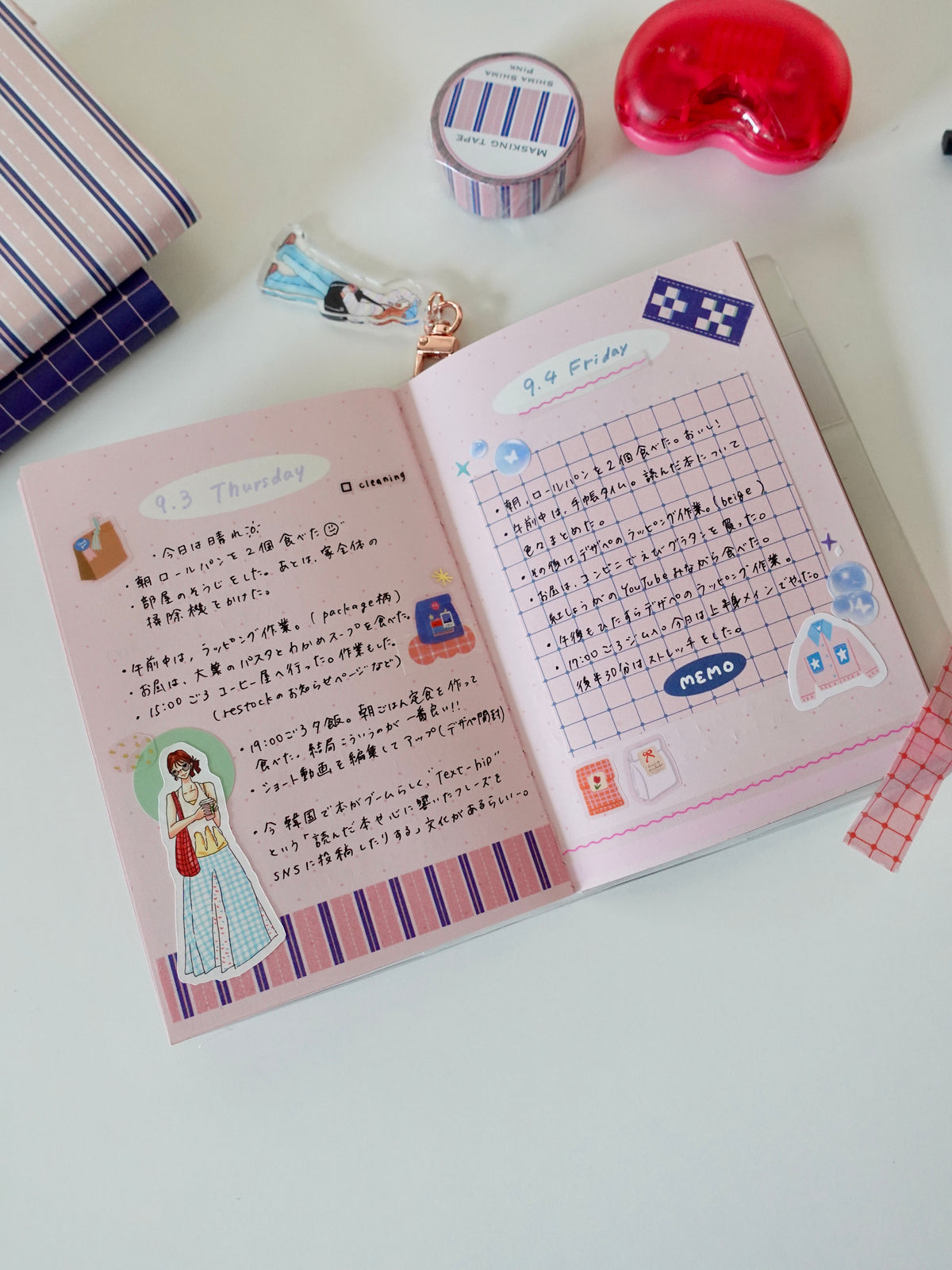 Masking tape - Striped pink