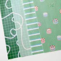 Design Paper - green cake pattern