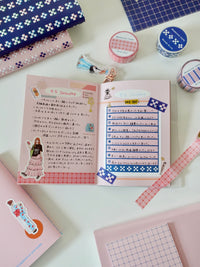 Masking tape - Pink grid
